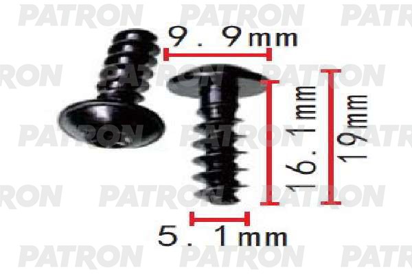 Винт металлический Audi,Seat,Skoda,Volkswagen применяемость: саморез 5X16 P37153 P371533 PATRON