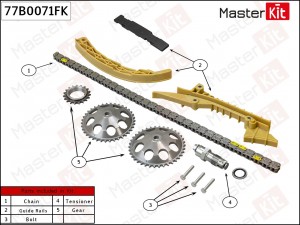 Комплект цепи ГРМ Saab 9-3/9-5 2.0-2.3 B203/B235 9 77B0071FK 77B0071FK MASTER KIT