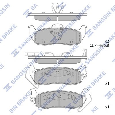 Колодки тормозные NISSAN Titan (06-) задние (4шт.) SANGSIN SP1512 SANGSIN