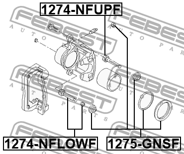 Ремкомплект передн суппорта 1275-GNSF 1275-GNSF FEBEST