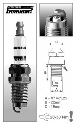 Свеча зажигания IRIDIUM Premium + P21 DOX15BIR (1921) P21 BRISK