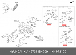 Патрубок отопителя 97311-D4200 97311D4200 HYUNDAI KIA