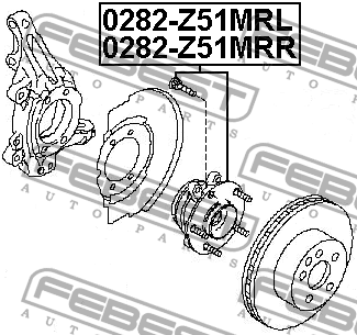 Ступица в сборе передн левая NISSAN TEANA J32, TEANA RUS MAKE L33R 2014- 0282-Z5 0282-Z51MRL FEBEST