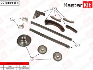 Комплект цепи ГРМ HYUNDAI/KIA CRDi 1.1-1.6 D4FA/D3FA/D4FB/D4FB-L 77B0093FK 77B0093FK MASTER KIT
