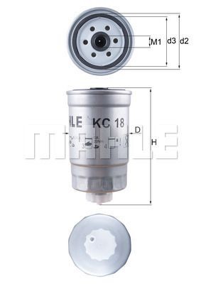 Фильтр топливный KC18 KC18 MAHLE KNECHT