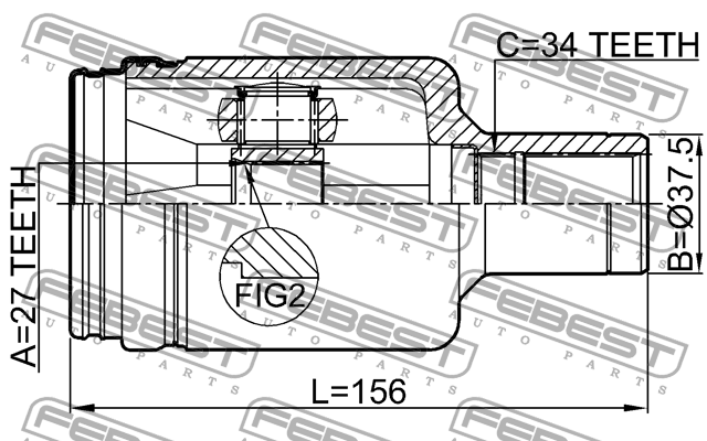 ШРУС внутр левый MERCEDES W211 1611-211LH 1611-211LH FEBEST