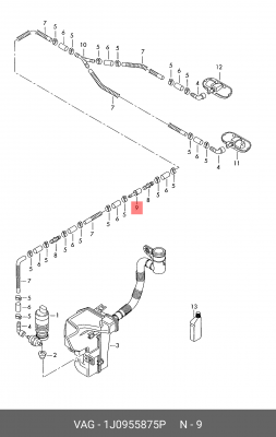 ШТУЦЕР/KUPPL,STCK 1J0955875P 1J0 955 875 P VAG