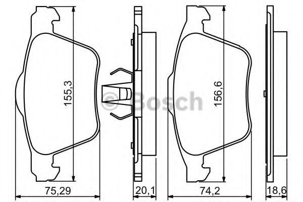 Колодки тормозные FORD Galaxy (08-) VOLVO S60 (10-),S80 (06-11),V70 (07-),XC70 п 0 986 494 245 BOSCH