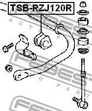 Втулка стабилизатора TOYOTA LAND CRUISER PRADO GRJ12,KDJ120,KZJ120,LJ12,RZJ12,TR TSB-RZJ120R FEBEST
