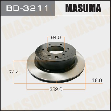 диск тормозной задний!\ Mitsubishi Pajero IV 3.8i/3.2Di-D 07> BD3211 MASUMA