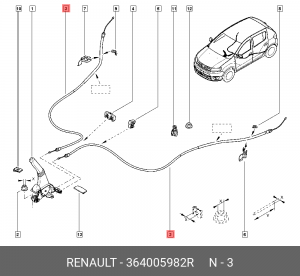 Трос  364005982R 364005982R RENAULT