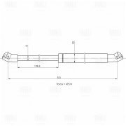Упор газовый (амортизатор) VW Tiguan (08-) (крышки багажника) (GS 1841) GS1841 TRIALLI