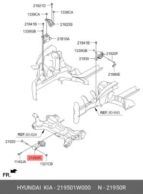 Опора двигателя HYUNDAI Solaris передняя OE 219501W000 HYUNDAI KIA