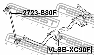 Тяга стабилизатора передняя подходит для VOLVO XC90 2003-2014 2723-S80F 2723-S80F FEBEST