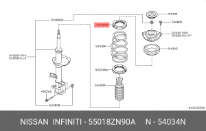 опора пружины!\ Nissan 55018-ZN90A NISSAN