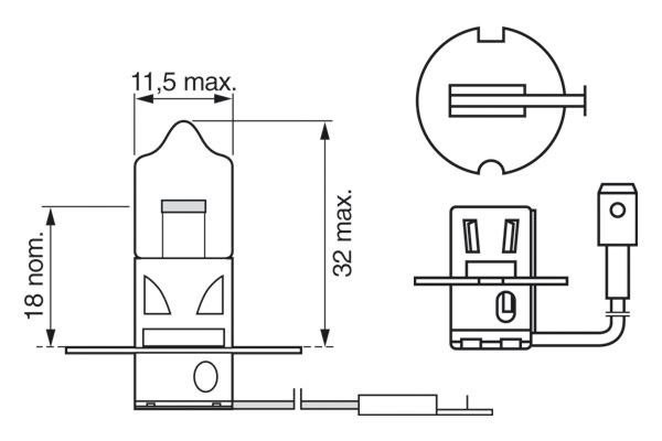 H3 12V-55W Стандартная, PK22s 1987302802 BOSCH