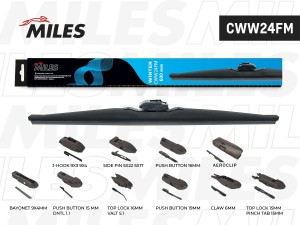 Щетка стеклоочистителя зимняя 600мм (24 дюйма) (10 адаптеров)  CWW24FM CWW24FM MILES