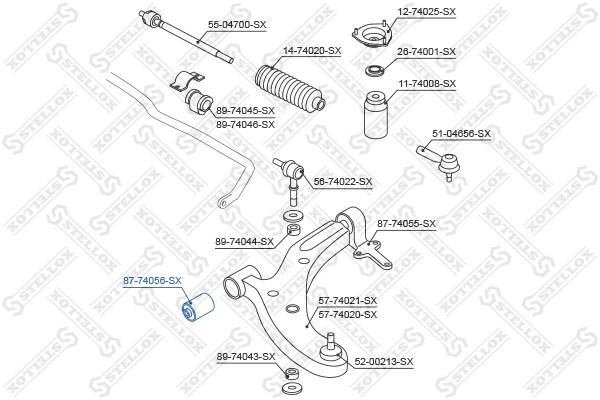 сайлентблок рычага пер.!\ Nissan Almera N16 00> 87-74056-SX STELLOX