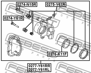 Ремкомплект тормозного суппорта 0275-Y61R 0275-Y61R FEBEST