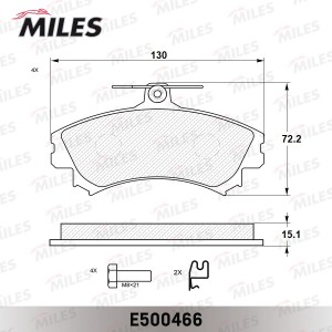 Колодки тормозные передние (Смесь CERAMIC серия PRO) MITSUBISHI CARISMA 9805/COL E500466 MILES