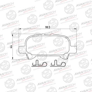 Колодки тормозные дисковые Avantech задние  (противоскрипная пластина в компл.) AV0122 AVANTECH