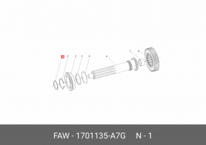 Сальник FAW 3250,3310 КПП вала первичного OE 1701135-A7G FAW