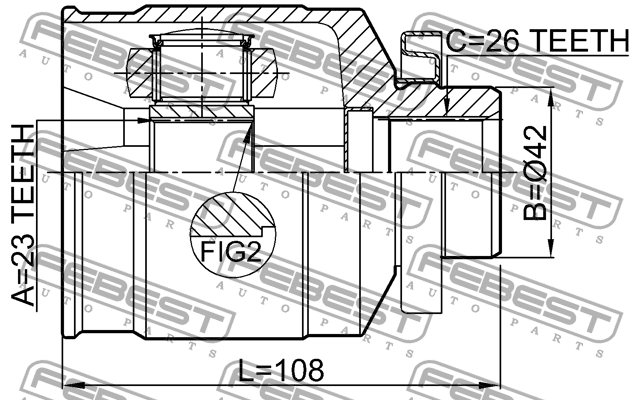 ШРУС внутр правый HYUNDAI TUCSON 2004-2010 1211-TUCJMRH 1211-TUCJMRH FEBEST