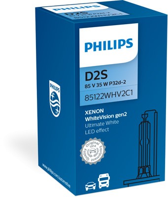Лампа ксеноновая D2S 35W +120% P32d-2 5000K Xenon White Vision Gen2 PHILIPS 85122WHV2C1 PHILIPS
