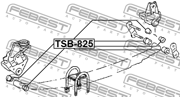 Втулка рессоры TOYOTA LAND CRUISER HZJ70/HZJ71/HZJ74/HZJ75/HZJ76 (90-04) TSB-825 TSB-825 FEBEST