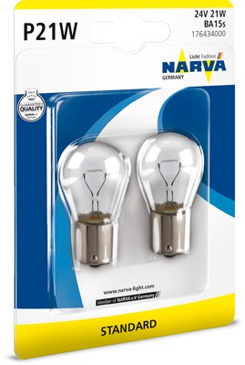 Лампа 24V P21W BA15s блистер (2шт.) NARVA 176434000 NARVA