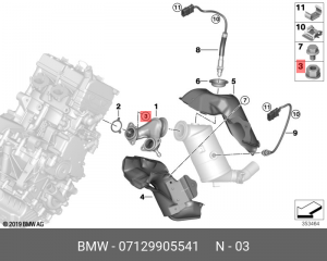 Гайка BMW 3,5,7,X3,X5 коллектора выпускного OE 07 12 9 905 541 BMW