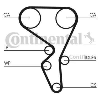 ремкомплект ГРМ! с помпой\ Citroen Berlingo/C4/Xsara, Peugeot Partner/206/307 1. CT1065WP2 CONTITECH