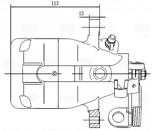 Суппорт торм. Peugeot 407 (04-)/Citroen C5 (08-) зад. лев. d=38мм (CF 550119) CF550119 TRIALLI
