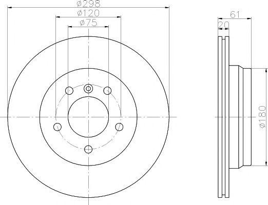 92075103 диск тормозной задний!\ BMW E39 2.3-4.0 M51/M52/M54/M57/M62 95> 92075103 TEXTAR
