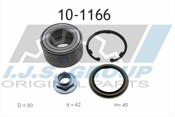к-кт подшипника ступ. пер. !\ Mazda 626 89-99/MX6 94-97, KIA Spectra 1.6 05> 101166 IJS GROUP