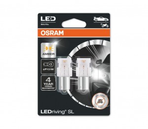 Лампа светодиодная 12V PY21W BAU15s блистер (2шт.) LEDriving SL Yellow OSRAM 7507DYP-02B OSRAM