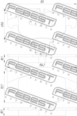 Колодки передние OPEL ASTRA H 1801-ZAFBF 1801-ZAFBF FEBEST