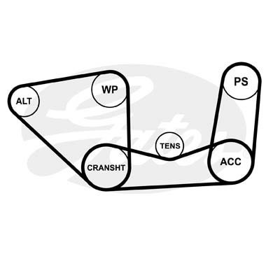 Поликлиновой ремень 5PK1005 (8653-10162) 5-PK-1005 GATES
