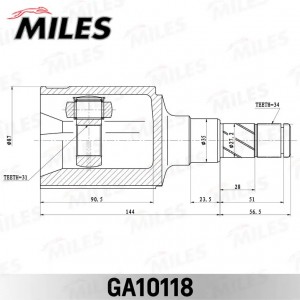 ШРУС внутренний Chevrolet cruze (09-) 1.6i (GSP 608039) GA10118 GA10118 MILES