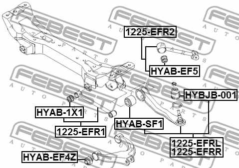 Сайлентблок задней тяги HYAB-EF5 FEBEST