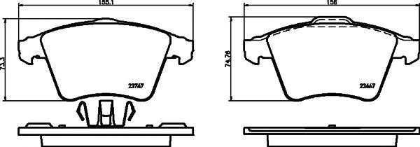 Колодки тормозные VW T5 (03-),Multivan (03-) (R16) передние (4шт.) TEXTAR 2374702 TEXTAR