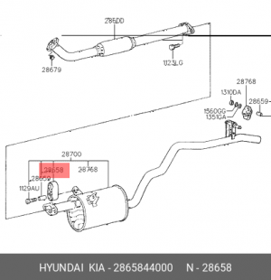 Крепеж HYUNDAI Porter глушителя OE 2865844000 HYUNDAI KIA