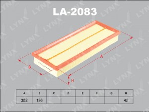 фильтр воздушный!\ Citroen C3 II/C4 II/DS3/DS4, Peugeot 208/2008/308 II 1.2HTP/V LA-2083 LYNXAUTO
