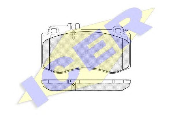 181950 колодки дисковые передние!\ MB Berlina/T-Model W212/S212 E500/E500 4-mati 181950 ICER