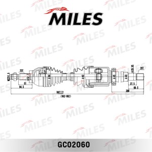 Привод в сборе правый FORD TRANSIT CONNECT 02- (GKN 305036) GC02060 GC02060 MILES