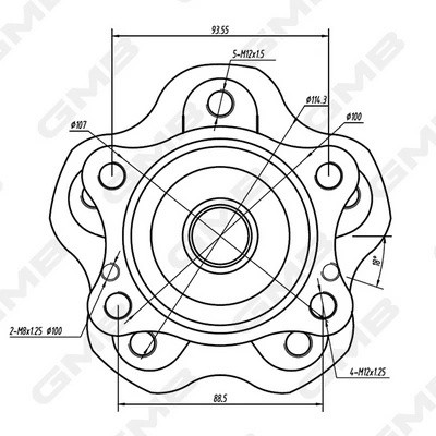 Ступица NISSAN Qashqai (14-) (4WD) задняя в сборе GMB GH34930 GMB