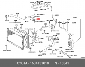 Прокладка 16341-31010 16341-31010 TOYOTA