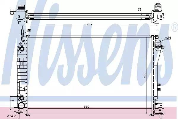 Заменен на 63023 Радиатор OPEL VECTRA C, SAAB 9-3 63023A 63023A NISSENS