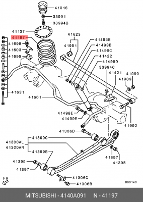 Пружина заднего сиде MITSUBISHI 4140A091 4140A091 MITSUBISHI