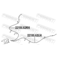 Трос ручного тормоза левый 22100-A2LH 22100-A2LH FEBEST
